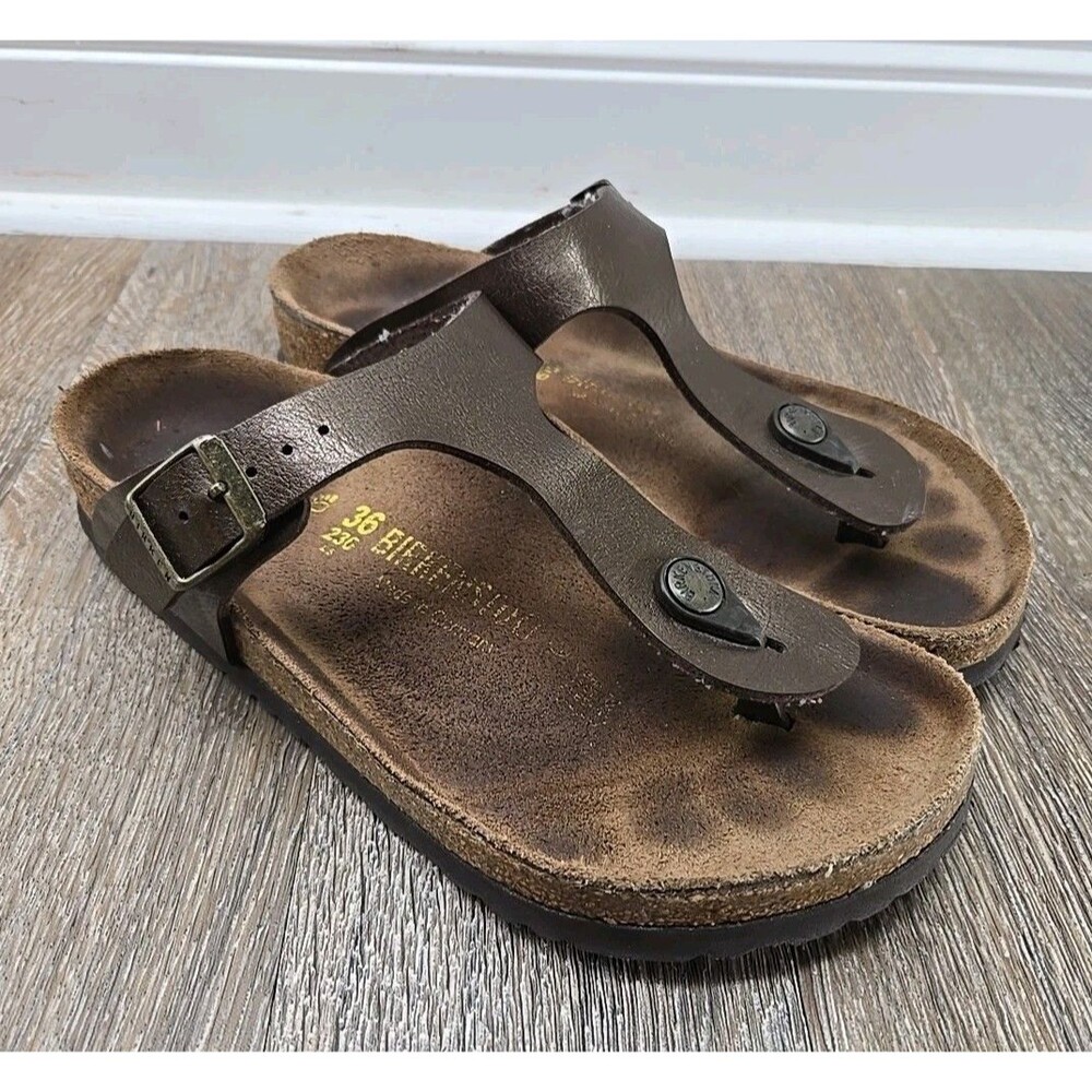 Birkenstock Gizeh Birko-Flor Sandals Graceful Toffee Size 36 Ladies 5 Regular